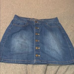 Button-Up Denim Skirt